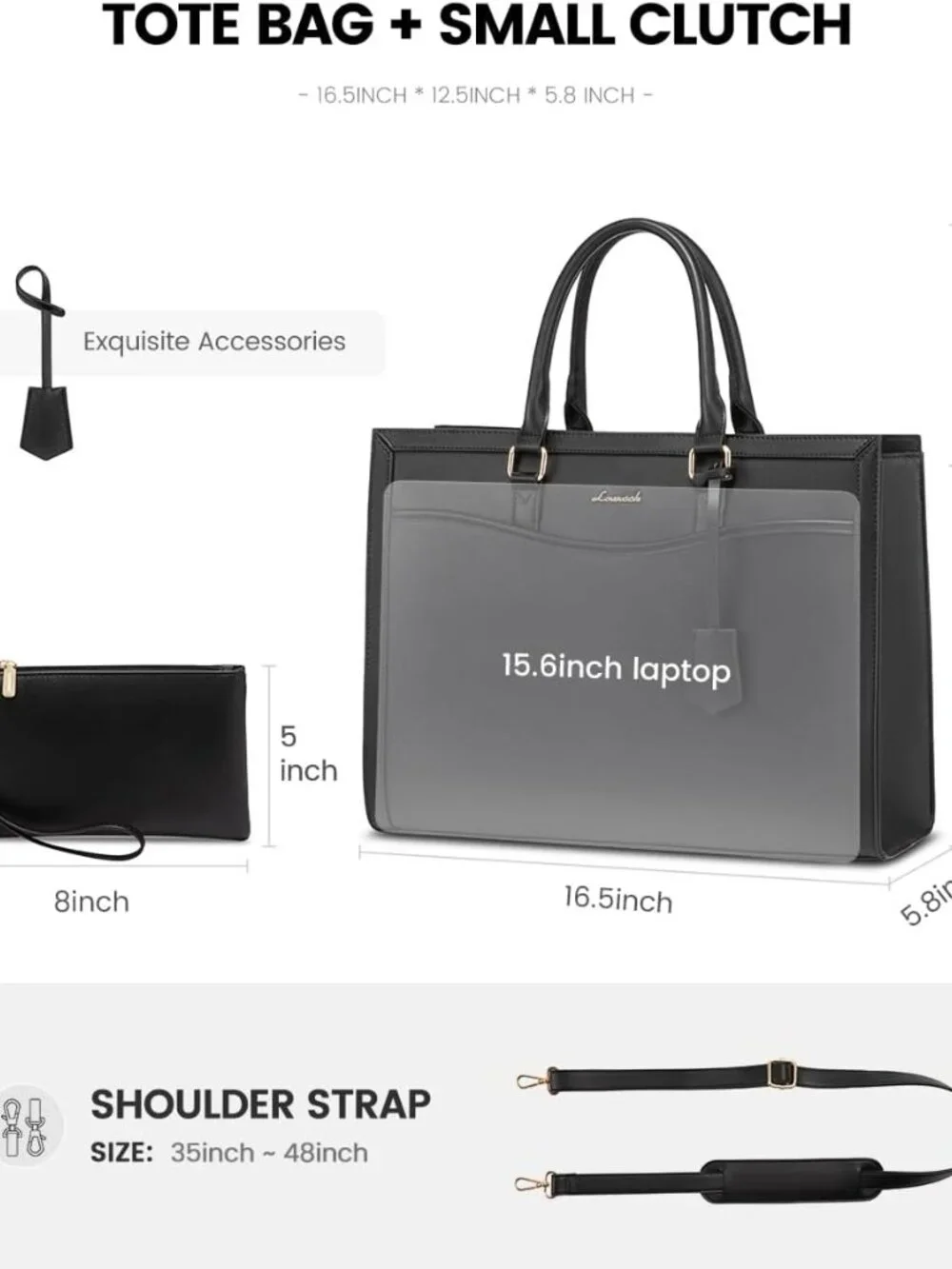 Elegant Leather Laptop Tote for Women